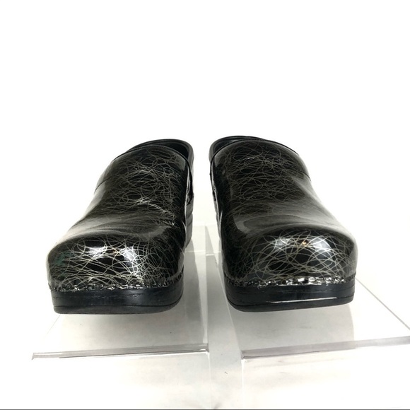 Dansko Nurses Clogs Black and Silver Scribbles Sz 37/7 - Picture 2 of 9